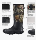 Hisea Men s Neoprene Rubber Hunting Boots Insulated Muck Working Rain Snow Boots