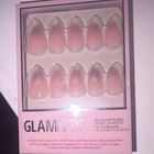 Glamnetic Press-on Nails Lot Short Almond oval Glitter Winter Storm Subzero