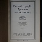 Zeiss Photo Micrographic Apparatus   Accessories 1926 Micro 401 Vintage Book 