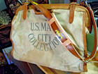 Vintage Us Postal Mail City Collection Leather Canvas With Shoulder Strap   3
