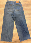 Cider Womens S High Rise Wide Leg Jeans Blue Denim Front Seam 27  Waist 28 