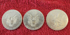 American Silver Eagle 2013 2015 2024 Us Mint 1 Oz 999  Silver Round Unc Lot Of 3
