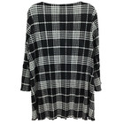Erin London Womens Accordion Blouse Size S Geometric Round Neck Long Sleeve