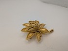 Avon Brooch Mid-century Modern Brushed Flower Cut Out Vintage Estate Gold Tone
