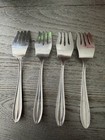 Set Of 4 Vintage Alvin Silverplate Ice Cream Pastry Forks Floral Art Nouveau Pat