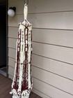Vintage Macrame Hanging Table Plant Hanger Retro Boho No Glass Mushroom Bead 64   