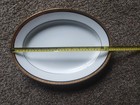 Noritake Kingswood Gold 4343 15in Oval Bone China Platter White Gold Rim