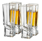 Shot Glass Set New Tall Tequila Vodka Clear Vintage Gift Heavy Elegant 4 Pcs