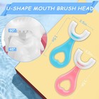 4 Pack U Shaped Toothbrush Kids  Soft Silicone Brush Head Whole Mouth With Ha   