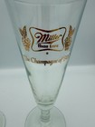 Pair Of Vintage Miller High Life Footed Pilsner Beer Glasses