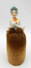 Antique Porcelain Woman Half-doll  Sewing Pin Cushion  Made In Germany