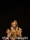 Tibetan Buddhism Bronze Gilt Green Tara Enlightenment Goddess Buddha Sculpture