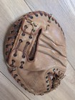Vintage Reach Catcher   s Mitt 1950 s Leather Tie Back Baseball Glove Catcher Mit