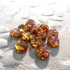 Ha908 Vintage Czech Glass Cabochons 7mm Round Fire Opal Harlequin Unfoiled  12 