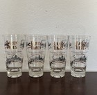 Set Of 4 Vtg Early Times Kentucky Bourbon Highball Whiskey Glasses Cowboy