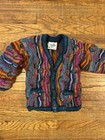 Coogi Cuggi Sweater Youth Kids Button Up Cardigan Australian Made Pure New Wool