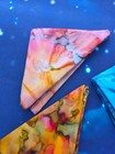 Handmade Set Of 6  Dinner Cotton Napkins 17 x17  Batik Multicolored Abstract