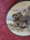 Gorgeous Vintage Flue Cover Victorian Man   Lady Boating Metal Border 7-1 2   