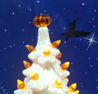 50 Small Orange Halloween Bulbs   Pumpkin Topper For Ceramic Christmas Tree Star