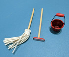 Floor Cleaning Set 3pc Dollhouse Miniature - 1 12 Scale - Fast Us Shipper