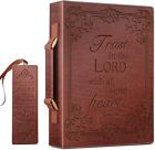Leather Classic Bible Cover Carrying Book Case Large Church Bag Bible Protective