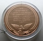 Inventor Thomas Alva Edison Practical Electric Light Bulb Large Bronze Medal
