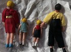 1 12 Vintage Dollhouse Miniature Dolls Family Mom Dad Girl Boy Posable Flexible