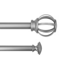 Expandable Double Curtain Rod Set 30-84 Inch Metal Cage Satin Nickel Finish New