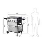 4-burner Propane Gas Bbq Grill W  Side Burner Output Bbq W  Ss Plancha 49200btu