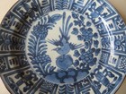 Chinese Blue   White Kraak Type Dish With Bird --- Kangxi 1662-1722