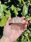 Raw Quartz Crystal Hair Comb Gold Tone  Boho Bridal Wedding Festival Accessory