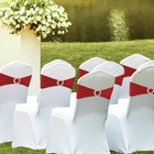 100pcs Spandex Stretch Red Chair Sashes Bows Universal Elastic Chair Cover Bands