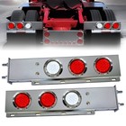 30  Chrome Steel Mud Flap Hanger Bar W  Led Tail Lights For Semi Truck 2 5  Bolt