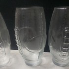 Football Shaped Embossed Glass Tumblers 23 Oz Set Of 4 Beer Glasses