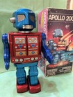 Vintage 1969 Apollo 2000 Tin Litho Robot Toy Made Japan Batt Op W box Works   