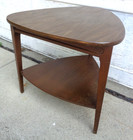 Vintage Mersman Mid Century Modern Guitar Pick Triangle 2-tier End Table 31-5