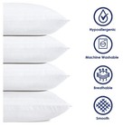 4 Pack Hypoallergenic Down-alternative Comfort Complete Bed Pillow Queen Size