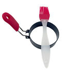 2 Round 3  Stainless Steel Fried Egg Mold Egg Ring With Brush For Fried Egg