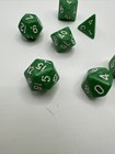 D   D Polyhedral Gaming Dice  7pc Set  d4 6 8 10 12 20    Green