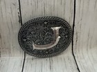 Western Cowboy cowgirl Initial Belt Buckle Silver