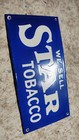 Porcelain Star Tobacco Enamel Sign Size 8  X 4  Inches