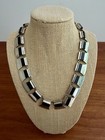 Vintage Heavy Sterling Silver Taxco Mexico Sterling Silver Necklace J  Gomes 50s