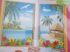 Large Hawaiian Tropical Beach Window Scene Wall Mural Luau Party Decoration Set