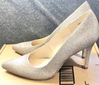 Jenn Ardor Women s Closed Pointed Toe Pumps Silver Sequin Size 10 High Heels