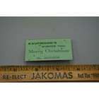 Vintage Kaufmanns Department Store Merry Christmas Employee Name Tag Pin Green