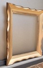 Vintage Solid Wood Scalloped Wavy Distressed Gold Color Picture  Frame 8 X 10