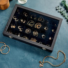 Black Velvet Jewelry Display Tray Organizer Case  Rock Collection Box For Gemsto