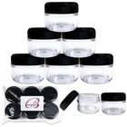 6 Jars  1oz 30g 30ml Round Top Plastic Makeup Cosmetic Sample Jar Containers