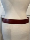 Michael Kors Mk Womens Brown Medium Leather Belt Gold Round Buckle