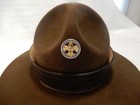 Vintage Bsa Boy Scouts Campaign Hat  Size 7 1 4 With Leather Band  Wpl 5923